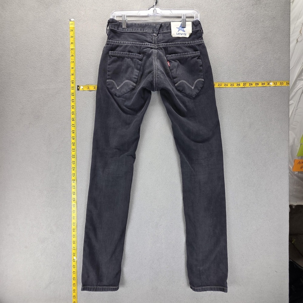 Vintage Levis Blue Star Jeans Mens Gray Slim Charcoal Wash Engineered Fits 28x34